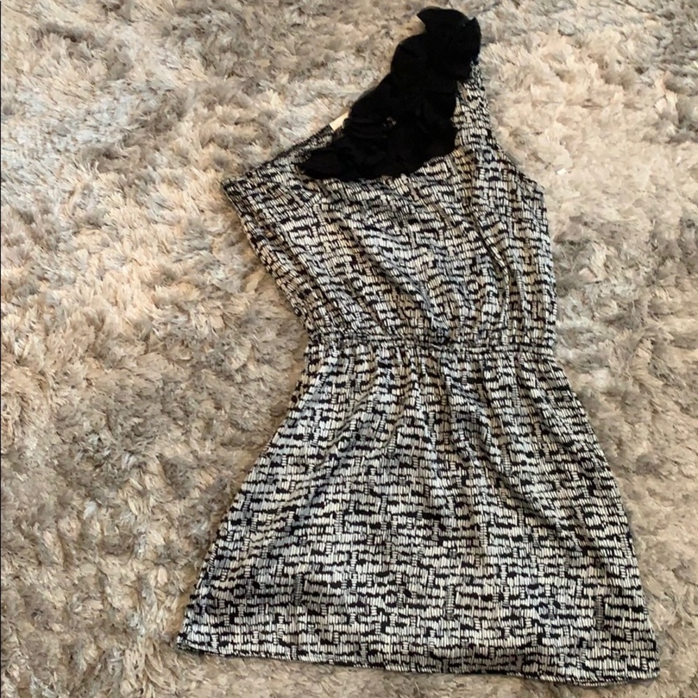 Black and white one shoulder dress- size small